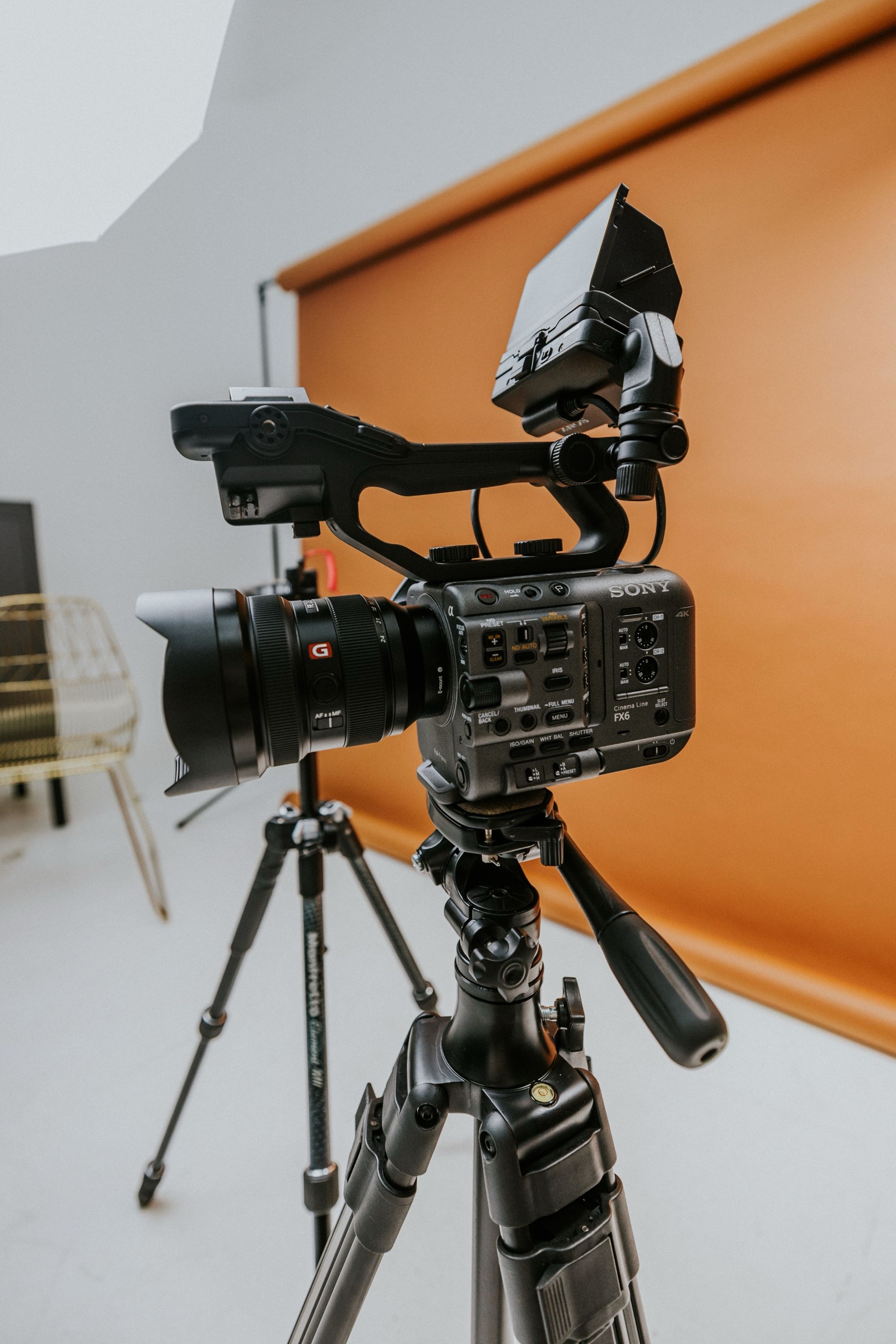 Video camera in a studio