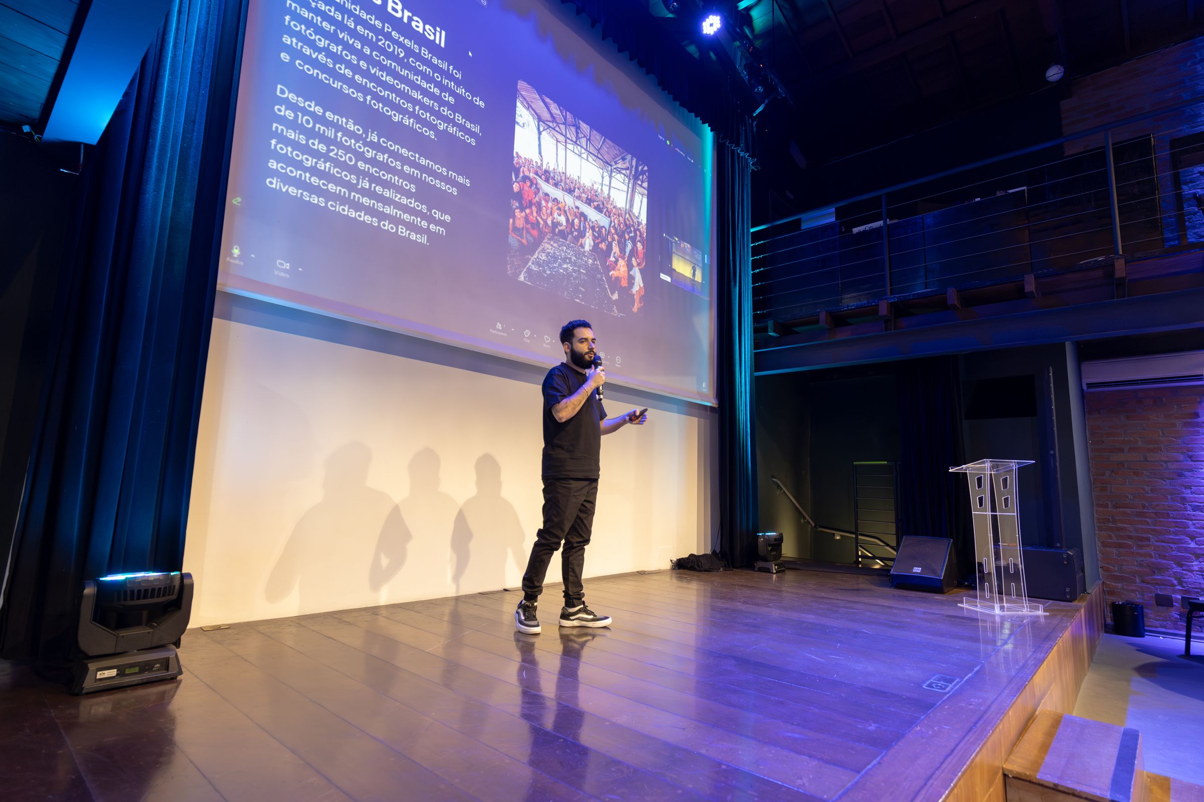 Speaker on a conference stage
