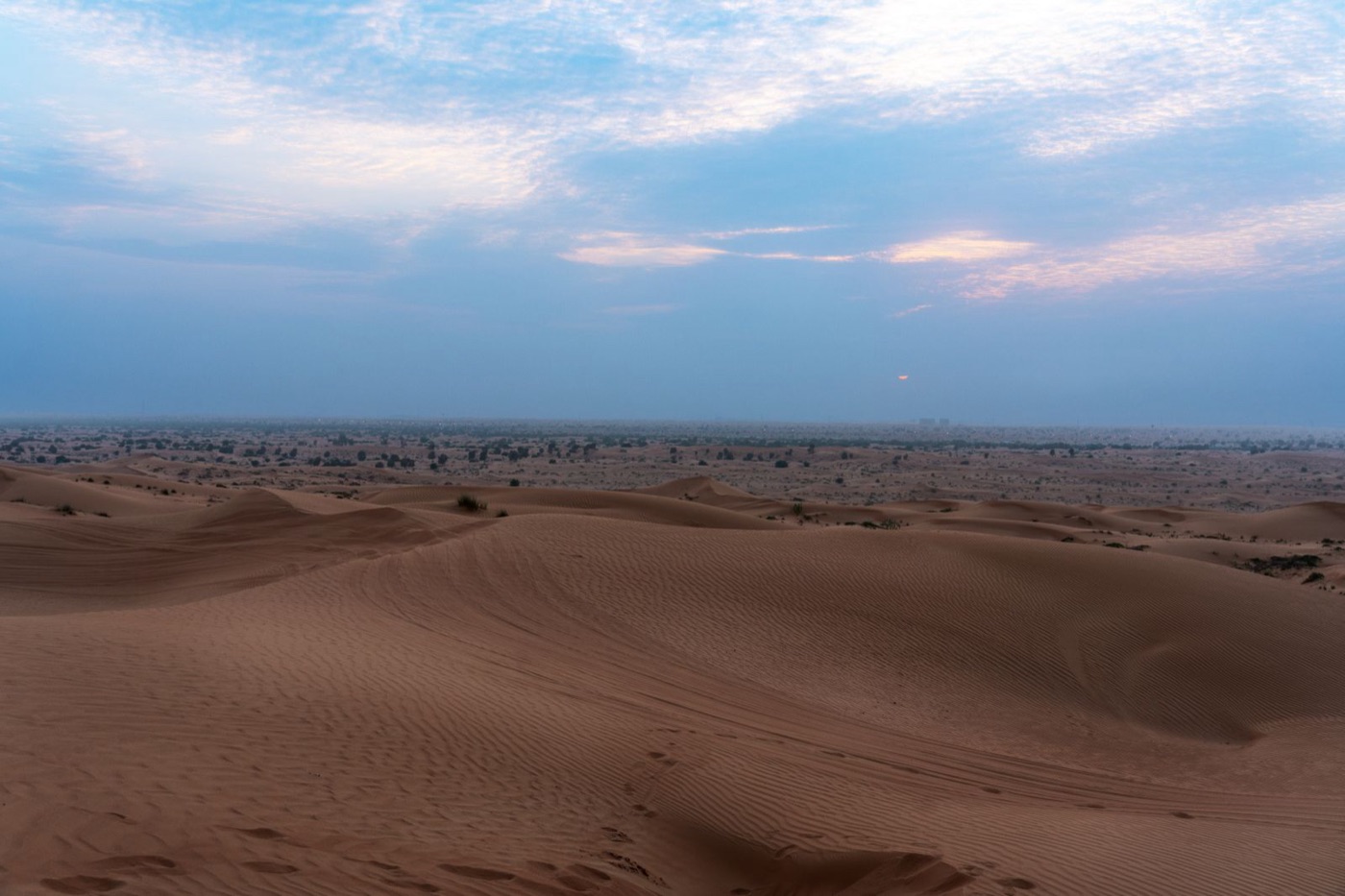 UAE desert dunes at twilight